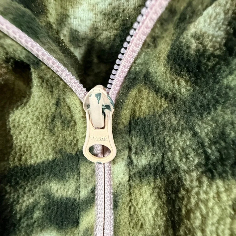 Mossy Oak Break-Up Infinity Fleece Jacket XL 16-18 Pink Trim Full Zip Camo